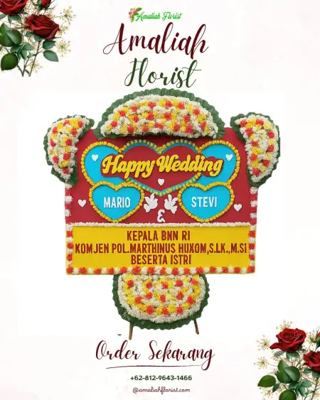 Papan Bunga Pernikahan Kalibeber